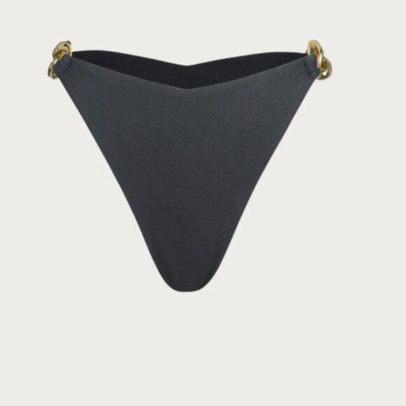 SAME Black and Gold Chain Bathing Suit (Top + Bottom) NWT / Never Worn - Picture 2 of 6